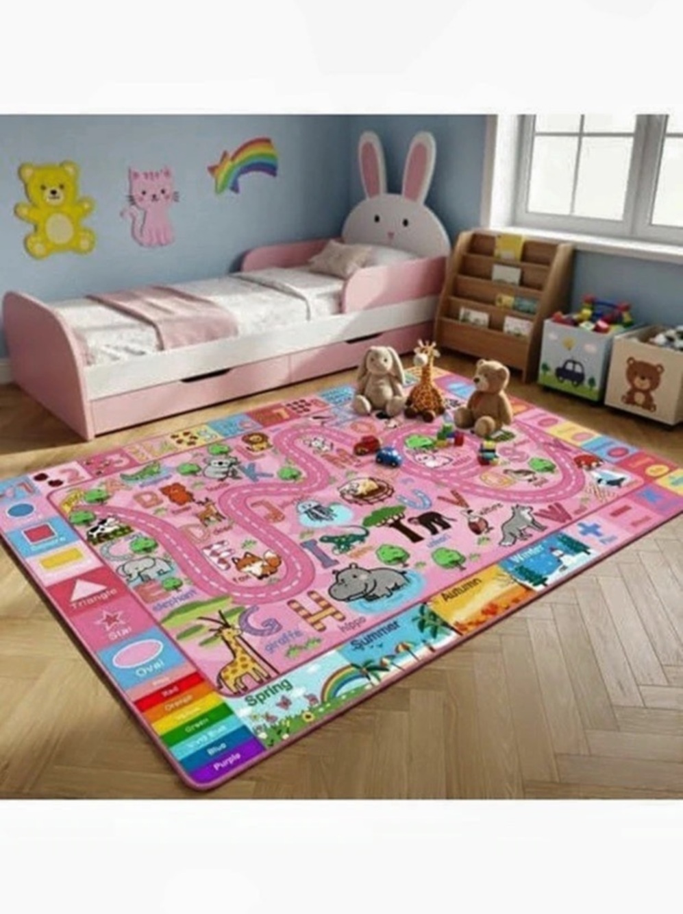 Pink Multicolor Learning Play Mat